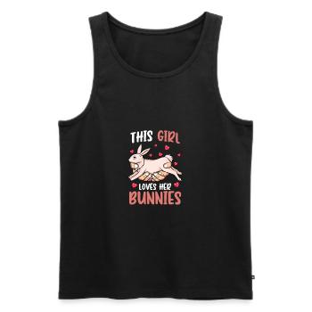 Dieses Mädchen liebt ihre Hasen Kaninchen lieben süßes Haustier - Männer Premium Bio Tank Top - Schwarz - Vorne - Michal (187cm)