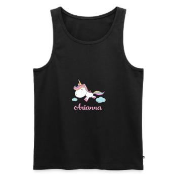 ARIANNA Pink Unicorn Nouveauté - Débardeur bio Premium Homme - noir - Devant - AI Model Male 178 light (178cm)