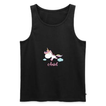 ARIEL Pink Unicorn Novelty - Men's Premium Organic Tank Top - black - Front - Michal (187cm)