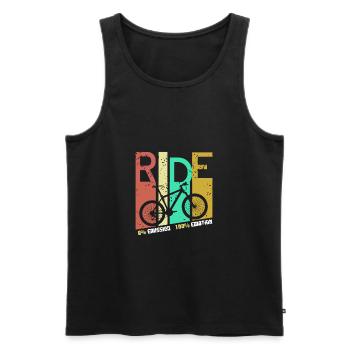Retro RIDE 0% Emission 100% Emotion Cycling Tea - Men's Premium Organic Tank Top - black - Front - AI Model Male 178 light (178cm)