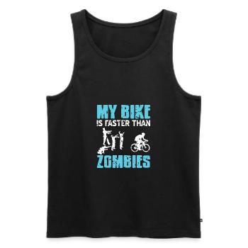 My Bike Is Faster Than Zombies Funny Cycling - Men's Premium Organic Tank Top - black - Front - Michal (187cm)