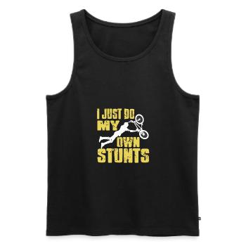 I Just Do My Own Stunts Cycling T-Shirt Present - Männer Premium Bio Tank Top - Schwarz - Vorne - Michal (187cm)