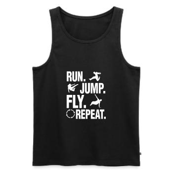 Free Running Traceuse Free Runner Run Jump Fly - Men's Premium Organic Tank Top - black - Front - AI Model Male 178 light (178cm)