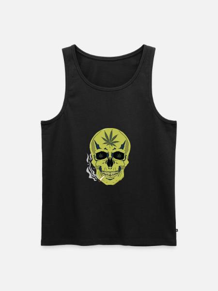 Go Green Hippe 420 Leaf - Männer Premium Bio Tank Top - Schwarz