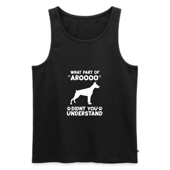 Dobermann Fan Hunde Motiv Lustig Dobermann Gassi - Männer Premium Bio Tank Top - Schwarz - Vorne - AI Model Male 178 light (178cm)