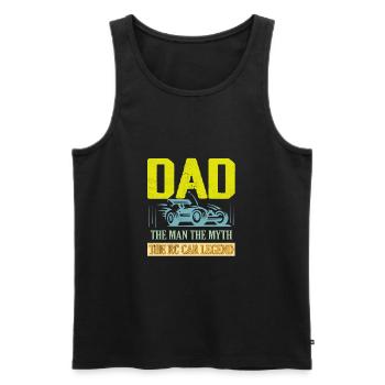 Papa L’homme Le mythe La légende de la voiture RC à distance Cont - Débardeur bio Premium Homme - noir - Devant - Michal (187cm)