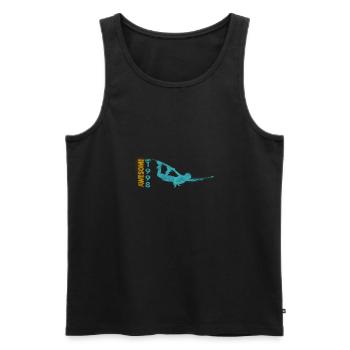 Awesome since 1998. Wakeboard Lifestyle - Men's Premium Organic Tank Top - black - Front - Michal (187cm)
