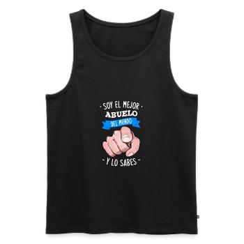 Soy El Mejor Abuelo Del Mundo Y Lo Sabes - Débardeur bio Premium Homme - noir - Devant - Michal (187cm)