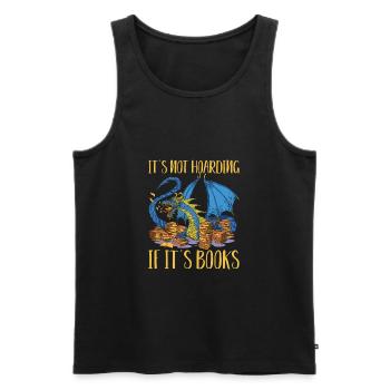 Funny Buchaholic Lifestyle Book Lover Saying - Men's Premium Organic Tank Top - black - Front - AI Model Male 178 light (178cm)