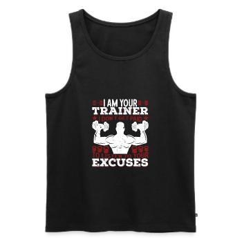 Lustig Muskeln beugen Gewichtheben Hintern Zeug - Männer Premium Bio Tank Top - Schwarz - Vorne - AI Model Male 178 light (178cm)