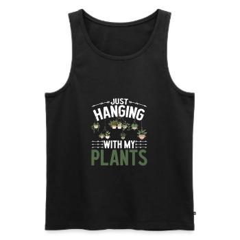 Pflanzen und Ernten Gärtner Ich liebe meinen Garte - Männer Premium Bio Tank Top - Schwarz - Vorne - Michal (187cm)