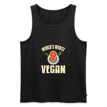 Le pire végétalien du monde - Débardeur bio Premium Homme - noir - Devant - AI Model Male 178 light (178cm)