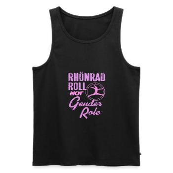 Rhönradrolle nicht Geschlechterrolle - Männer Premium Bio Tank Top - Schwarz - Vorne - Michal (187cm)
