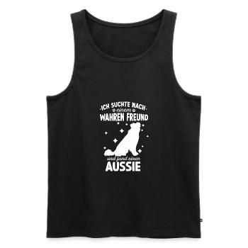 Hundetraining Samojeden Hunde Fan Samojede - Männer Premium Bio Tank Top - Schwarz - Vorne - Michal (187cm)