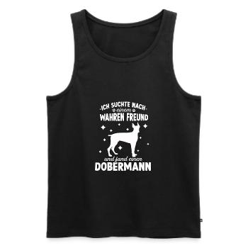 Lustiges Dobermann Hunde Hundeschule Dobermann - Männer Premium Bio Tank Top - Schwarz - Vorne - Michal (187cm)