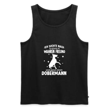 Dobermann Hundeschule Dobermann Gassi Hunde - Männer Premium Bio Tank Top - Schwarz - Vorne - Michal (187cm)