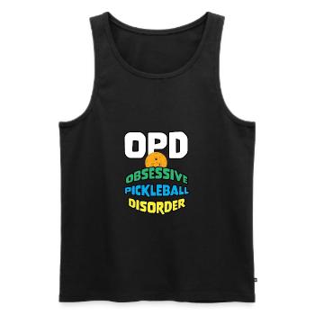 Outdoor Gartenspiel Lustiges Pickleball Design mit - Männer Premium Bio Tank Top - Schwarz - Vorne - AI Model Male 178 light (178cm)