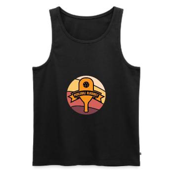 Outdoor Gartenspiel Lustiges Pickleball Design mit - Männer Premium Bio Tank Top - Schwarz - Vorne - AI Model Male 178 light (178cm)