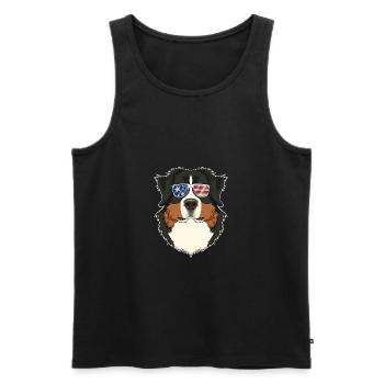 Bernese Mountain Dog USA Lunettes de soleil I Américain - Débardeur bio Premium Homme - noir - Devant - Michal (187cm)