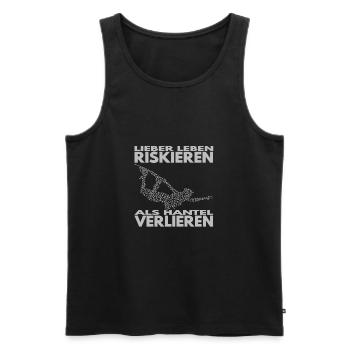 Lieber Leben riskieren, als Hantel verlieren. - Männer Premium Bio Tank Top - Schwarz - Vorne - AI Model Male 178 light (178cm)