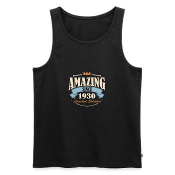 1930 - Männer Premium Bio Tank Top - Schwarz - Vorne - AI Model Male 178 light (178cm)