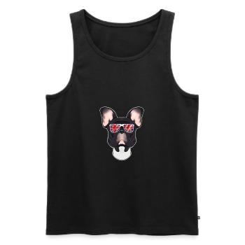 French Bulldog UK Sunglasses I English Flag I - Männer Premium Bio Tank Top - Schwarz - Vorne - Michal (187cm)