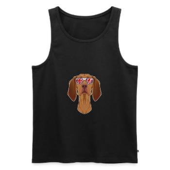Vizsla UK Sunglasses I English Flag I Union Jack - Men's Premium Organic Tank Top - black - Front - Michal (187cm)