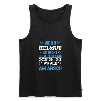 Name Helmut reparieren Arbeit Büro lustig Fun - Männer Premium Bio Tank Top - Schwarz - Vorne - AI Model Male 178 light (178cm)