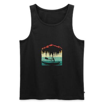 Kayak Vintage River Kayaking Travel Kayak Boat - Men's Premium Organic Tank Top - black - Front - Michal (187cm)
