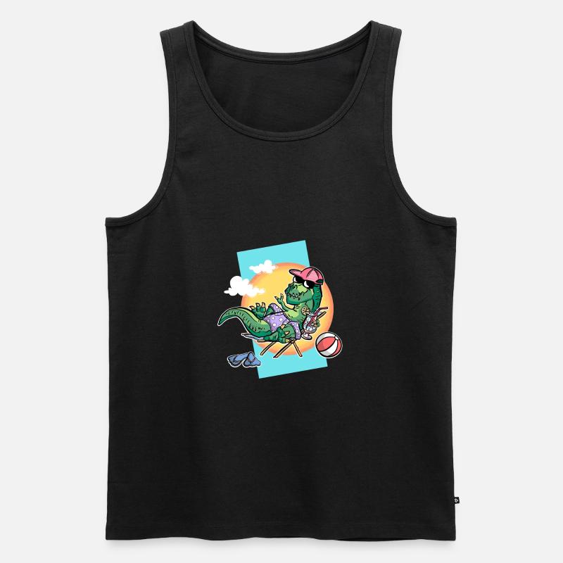 Rex on the Beach - Männer Premium Bio Tank Top - Schwarz
