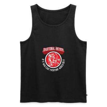 Bogenschütze und Zielscheiben Design Lustiges - Männer Premium Bio Tank Top - Schwarz - Vorne - Michal (187cm)