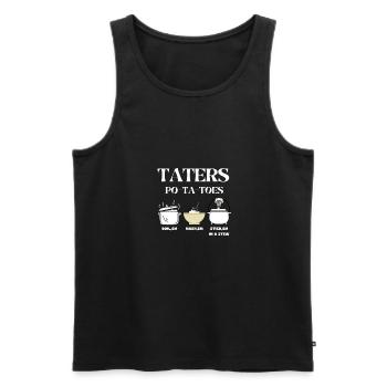 Taters Po-ta-toes Kartoffeln Essen Kartoffel-Tate Pommes frites - Männer Premium Bio Tank Top - Schwarz - Vorne - Michal (187cm)