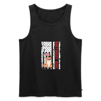 Dog America 4 juillet Birthday Girl - Débardeur bio Premium Homme - noir - Devant - Michal (187cm)