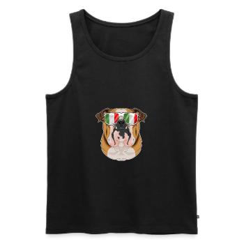 English Bulldog Italy Sunglasses I Italian Flag - Männer Premium Bio Tank Top - Schwarz - Vorne - Michal (187cm)