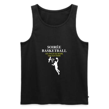 Basketball tee -cadeau fan de basketball - Débardeur bio Premium Homme - noir - Devant - Michal (187cm)