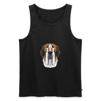 Saint Bernard Italy Sunglasses I Italian Flag - Männer Premium Bio Tank Top - Schwarz - Vorne - AI Model Male 178 light (178cm)