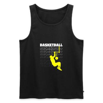 Basketball tee -cadeau fan de basketball - Débardeur bio Premium Homme - noir - Devant - Michal (187cm)