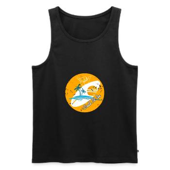 Call It In Vintage Surfing Vacation Designs - Männer Premium Bio Tank Top - Schwarz - Vorne - Michal (187cm)