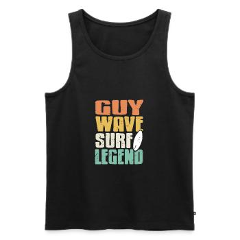 Guy Wave Surf Legend Retro Surfing T-Shirt Present - Men's Premium Organic Tank Top - black - Front - Michal (187cm)