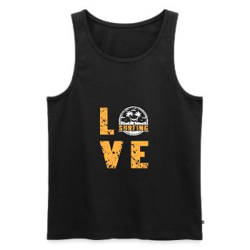 Vintage Classic LOVE Surfing T-Shirt Present Gift - Männer Premium Bio Tank Top - Schwarz - Vorne - Michal (187cm)