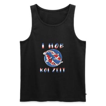 Hob Koi Zeit - lustiges KOI Karpfen Design - Männer Premium Bio Tank Top - Schwarz - Vorne - Michal (187cm)