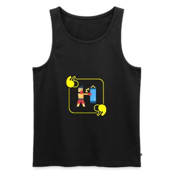 Boxing Pixel - Boxer Geschenkidee - Männer Premium Bio Tank Top - Schwarz - Vorne - AI Model Male 178 light (178cm)