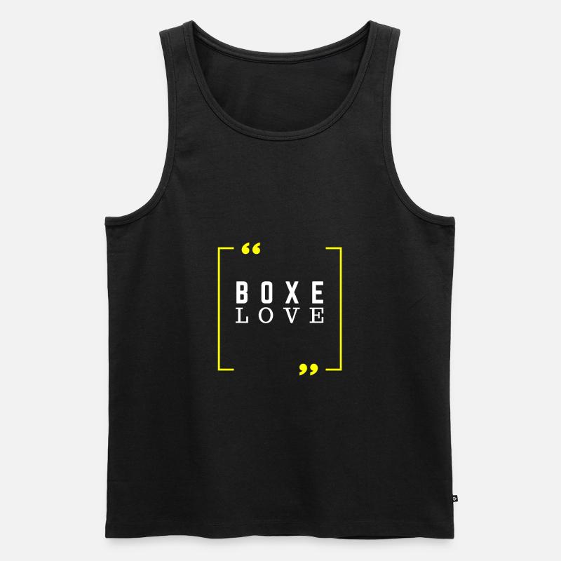 Boxen Liebe - Boxer Geschenkidee - Männer Premium Bio Tank Top - Schwarz