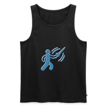 Sabre Fencing - Ideal for a Fencing Fan - Men's Premium Organic Tank Top - black - Front - AI Model Male 178 light (178cm)