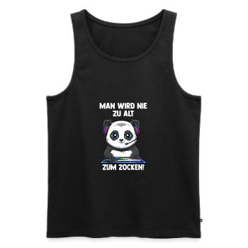 Lustiger Gaming Panda - Computerspiele Videospiele - Männer Premium Bio Tank Top - Schwarz - Vorne - Michal (187cm)