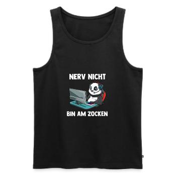 Nerv Nicht Bin Am Zocken Panda - Computer Spiele - Männer Premium Bio Tank Top - Schwarz - Vorne - AI Model Male 178 light (178cm)