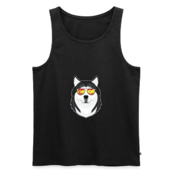 Husky I Spain Sunglasses I Spanish Flag - Männer Premium Bio Tank Top - Schwarz - Vorne - AI Model Male 178 light (178cm)