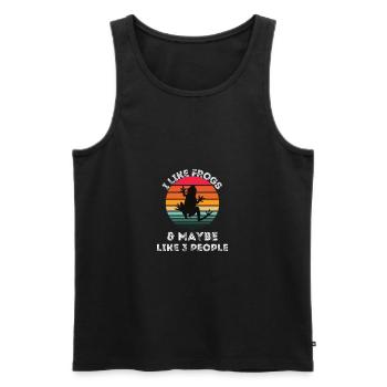 I Like Frogs and Maybe 3 People Funny Frog Lover - Men's Premium Organic Tank Top - black - Front - Michal (187cm)