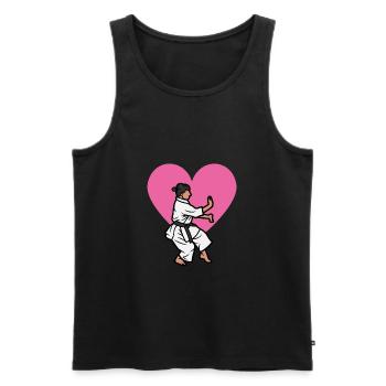 Karate love - idee cadeau karate - Débardeur bio Premium Homme - noir - Devant - AI Model Male 178 light (178cm)
