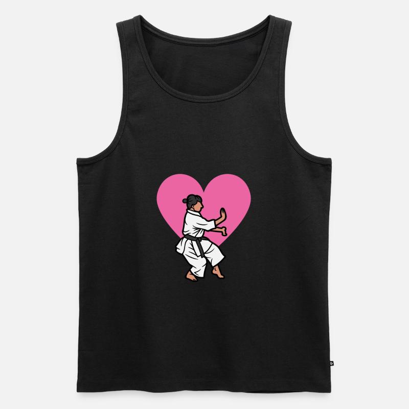 Karate Liebe - Karate Geschenkidee - Männer Premium Bio Tank Top - Schwarz